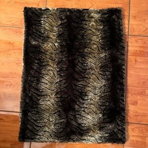 Luxurious Faux Fur Zebra Print Throw Blanket